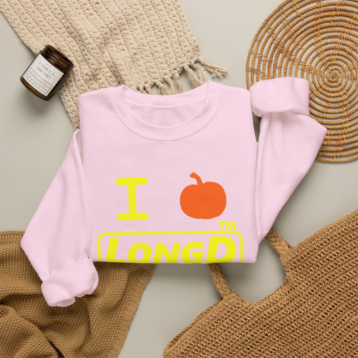 I pumpkin LongD Hyde Park positive alternate basic Yellow (FFFF00) logo crewneck sweatshirt