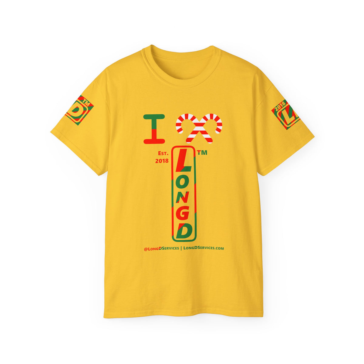 I candy cane LongD Tag-domain positive upright pixel-weighted 4-striped 4-print logo cotton tee