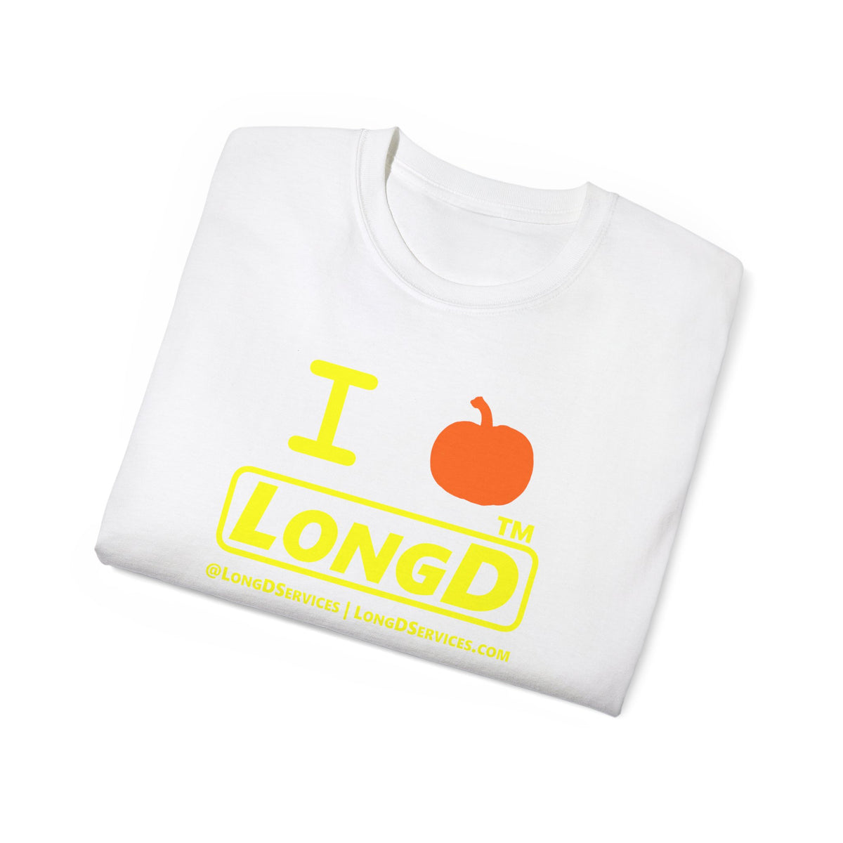 I pumpkin LongD Tag-domain positive alternate basic Yellow (FFFF00) logo cotton tee