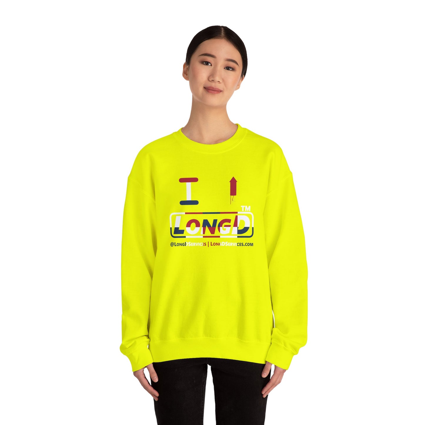 I firecracker LongD positive 2x5 tag-domain logo crewneck sweatshirt