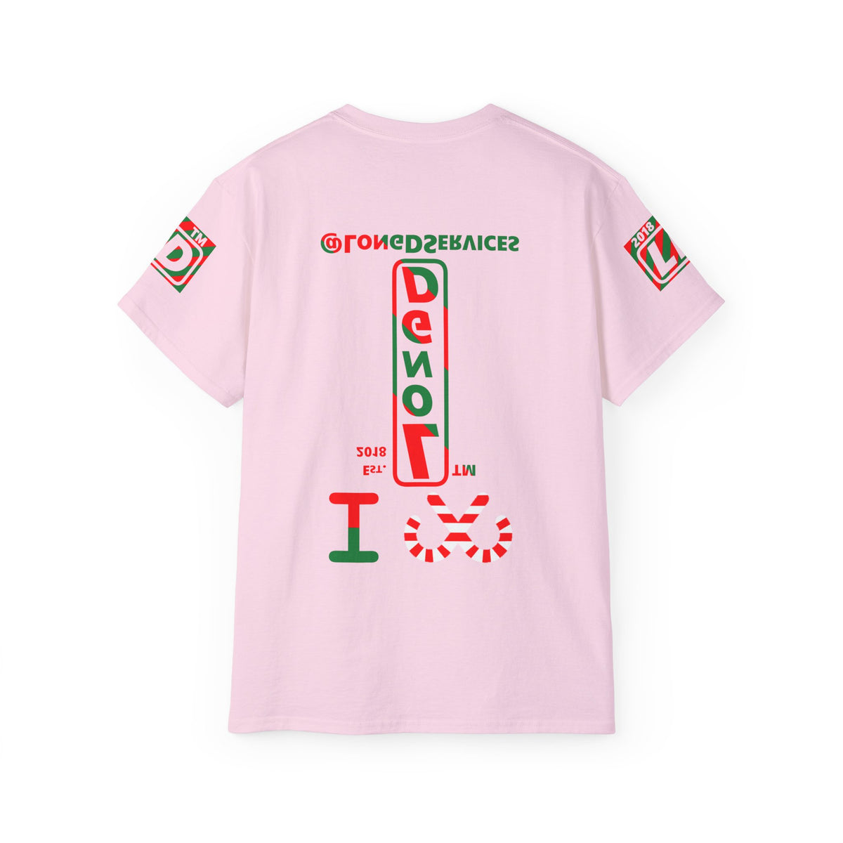 I candy cane LongD Tag positive upright pixel-weighted 4-striped 4-print logo cotton tee