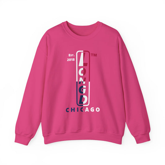 LongD positive quarters Chicago upright logo crewneck sweatshirt (patriotic colors)