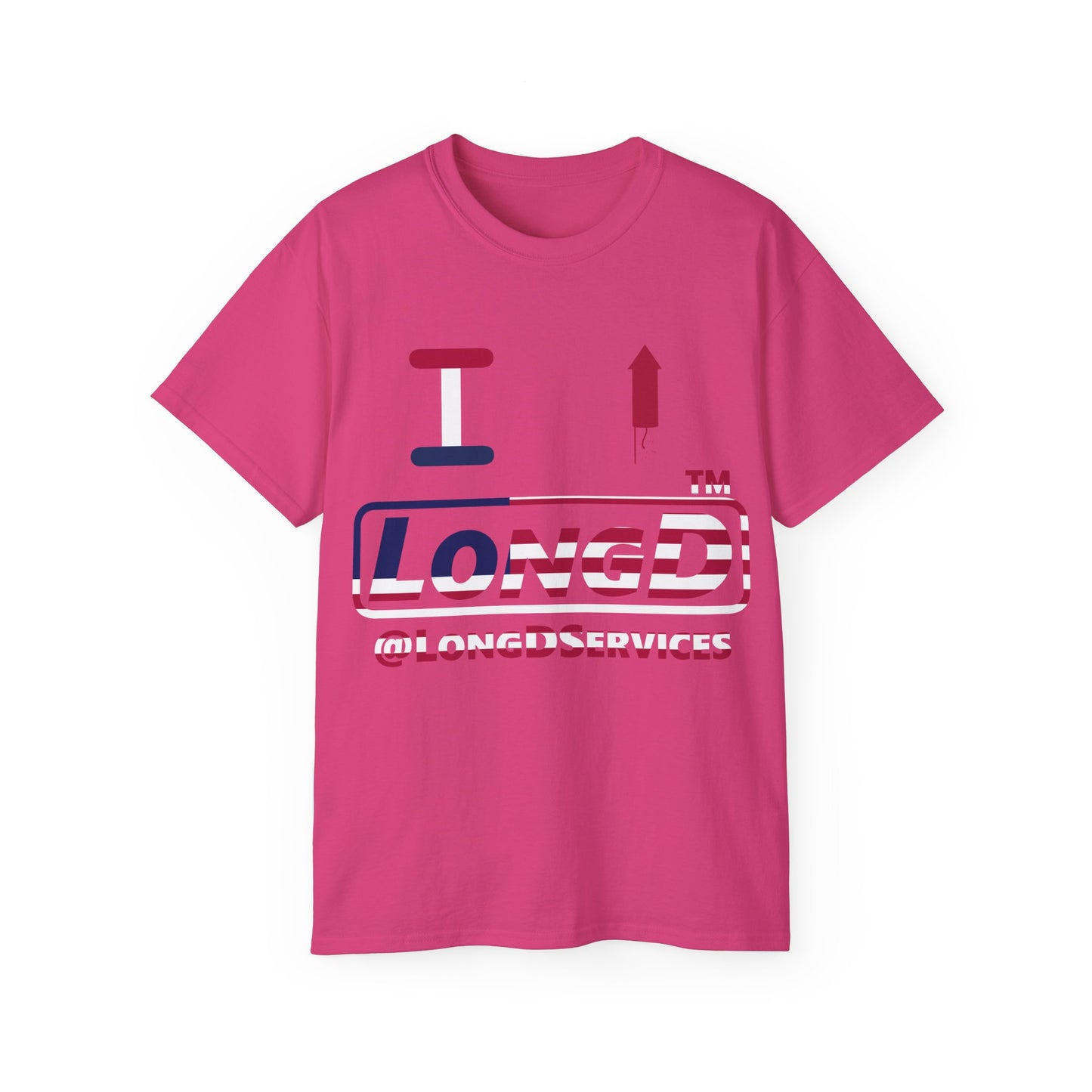 I firecracker LongD positive flag tag logo cotton tee
