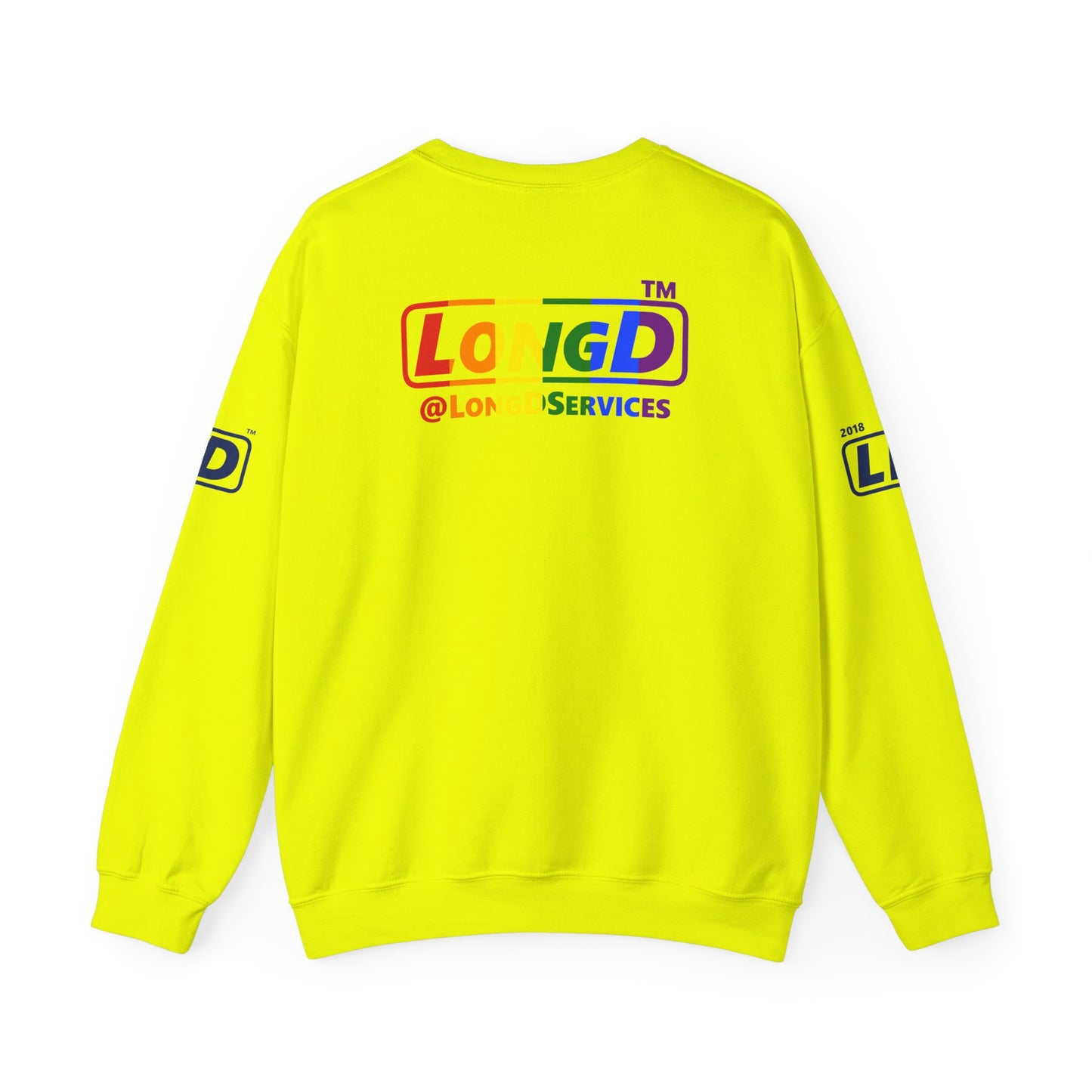 I Luv LongD official basic 4-print Chicago logo crewneck sweatshirt with Pride heart