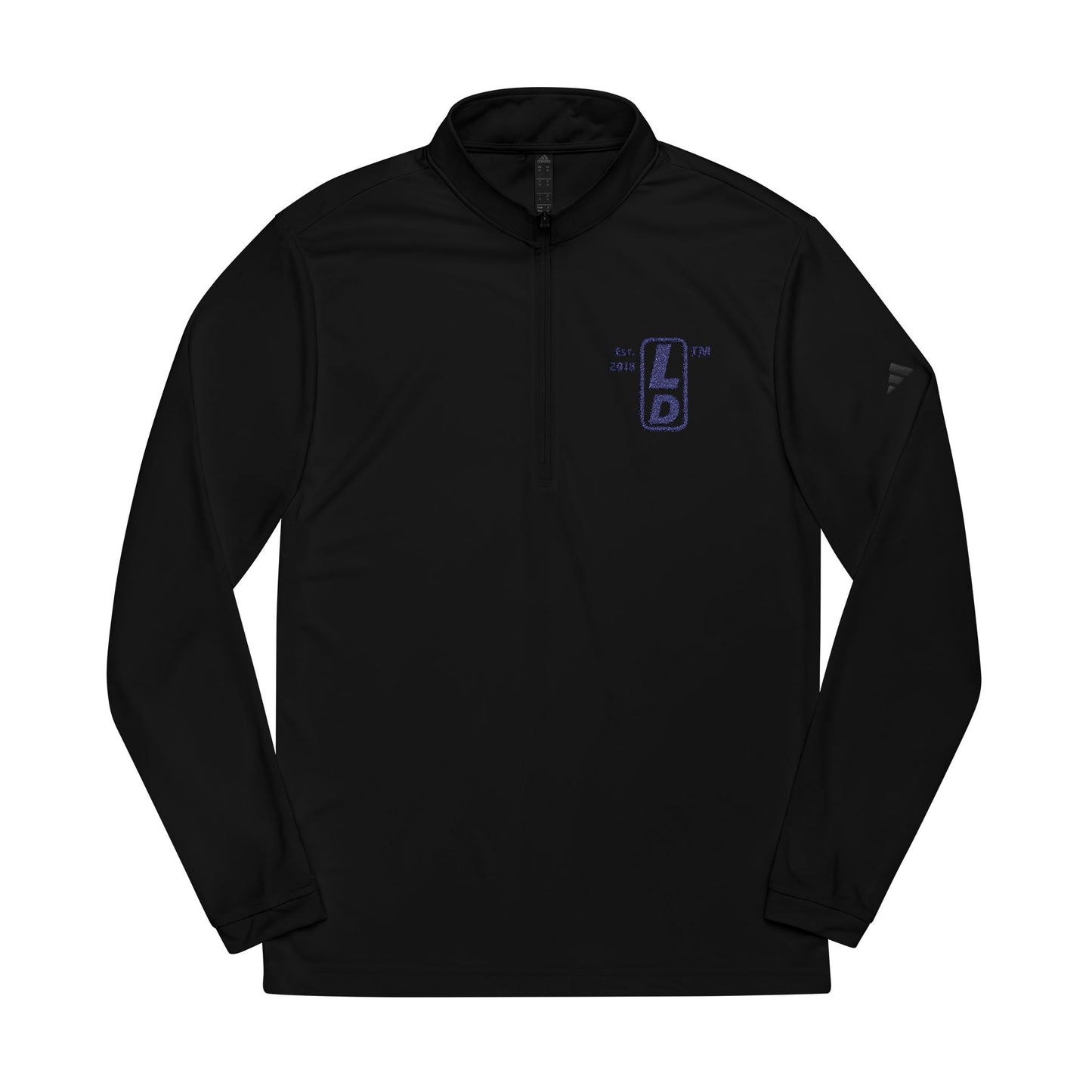 Embroidered adidas® Quarter-Zip pullover official basic logo upright initials