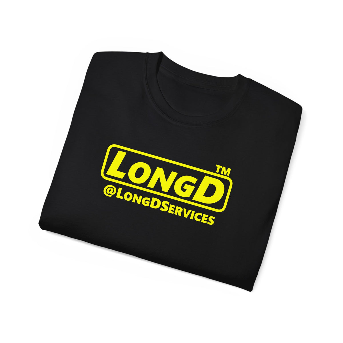 LongD Tag positive alternate basic Yellow (FFFF00) logo cotton tee