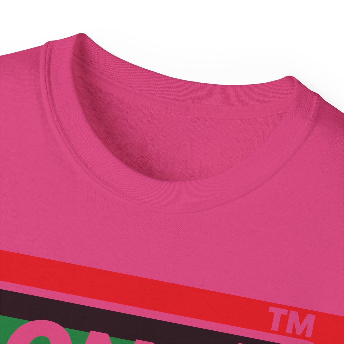LongD negative horizontal 6-striped Hyde Park logo cotton tee (Juneteenth colors)