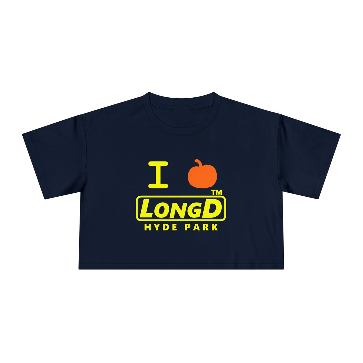 I pumpkin LongD Hyde Park positive alternate basic Yellow (FFFF00) logo crop tee