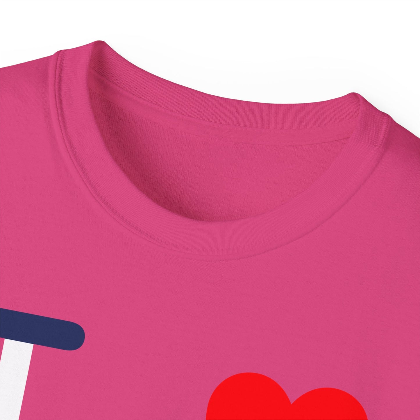 I Luv LongD® Logo Cotton Tee Red, White and Blue positive flag