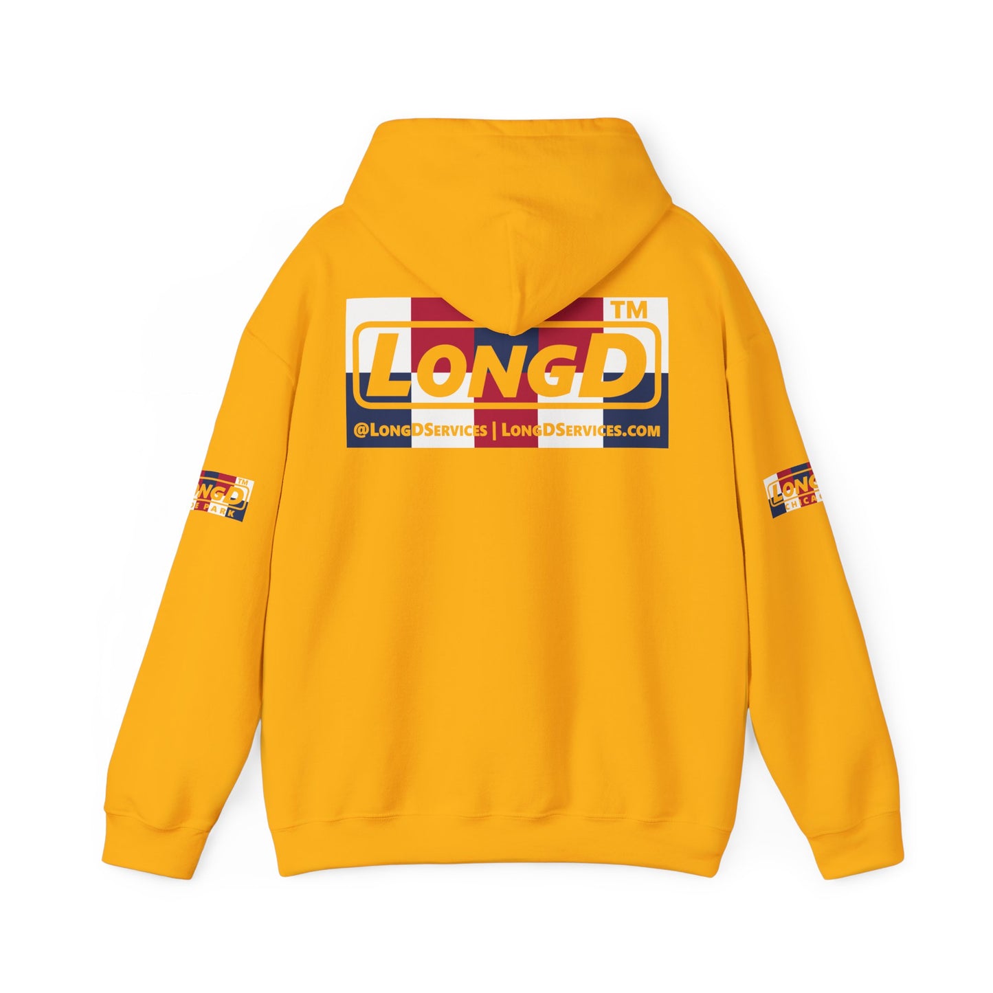 I firecracker LongD® negative 2x5 4-print single breasted tag logo hoodie