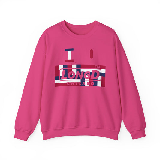 I firecracker LongD negative modified windmill Chicago logo crewneck sweatshirt