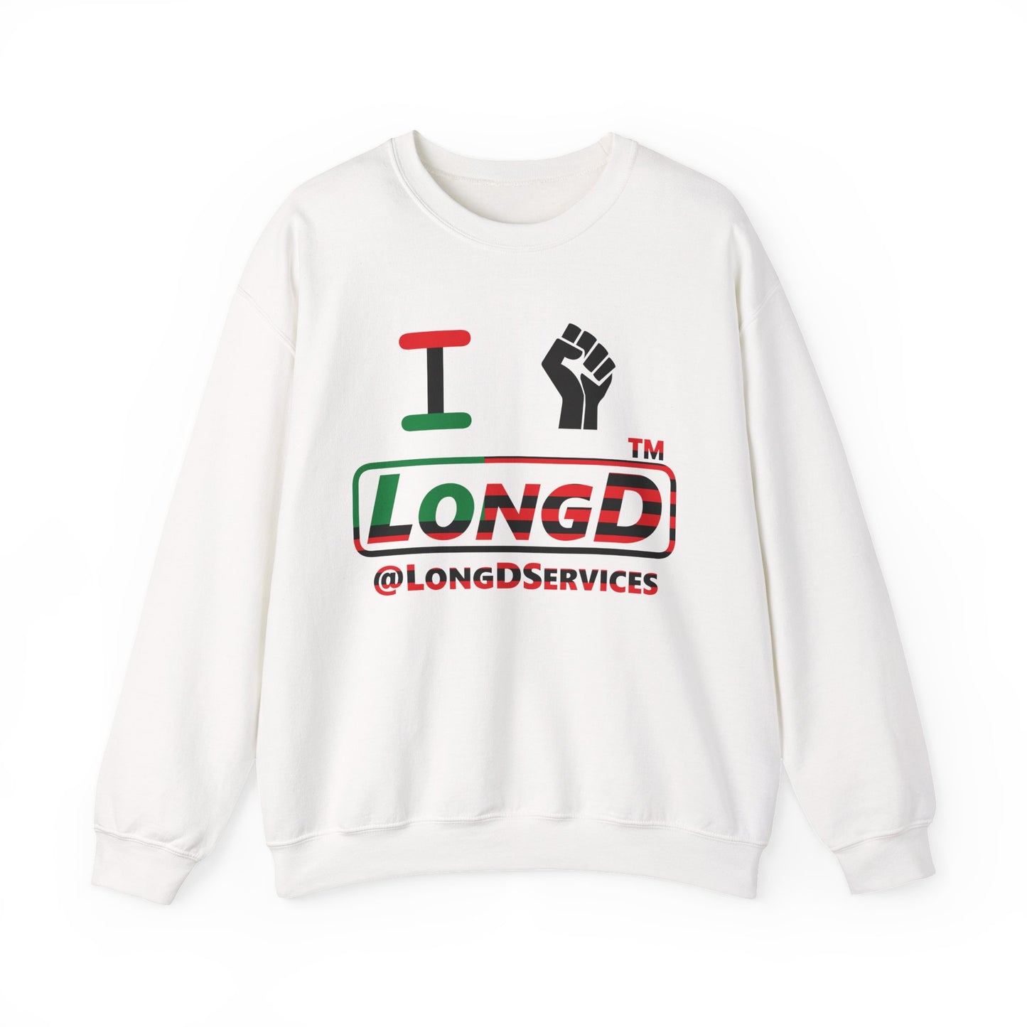 I fist LongD positive flag tag logo crewneck sweatshirt