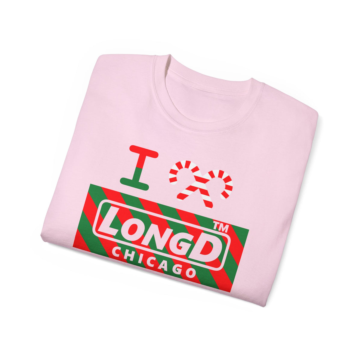 I candy cane LongD Chicago negative 12-striped logo cotton tee