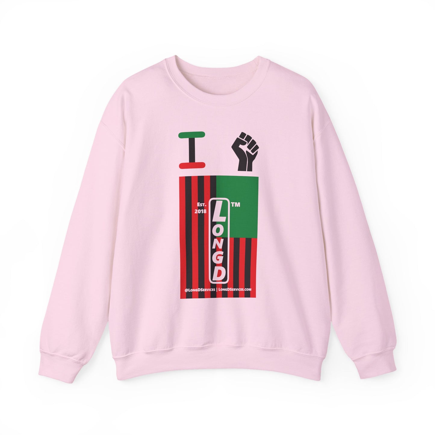 I Fist LongD negative flag tag-domain upright logo crewneck sweatshirt
