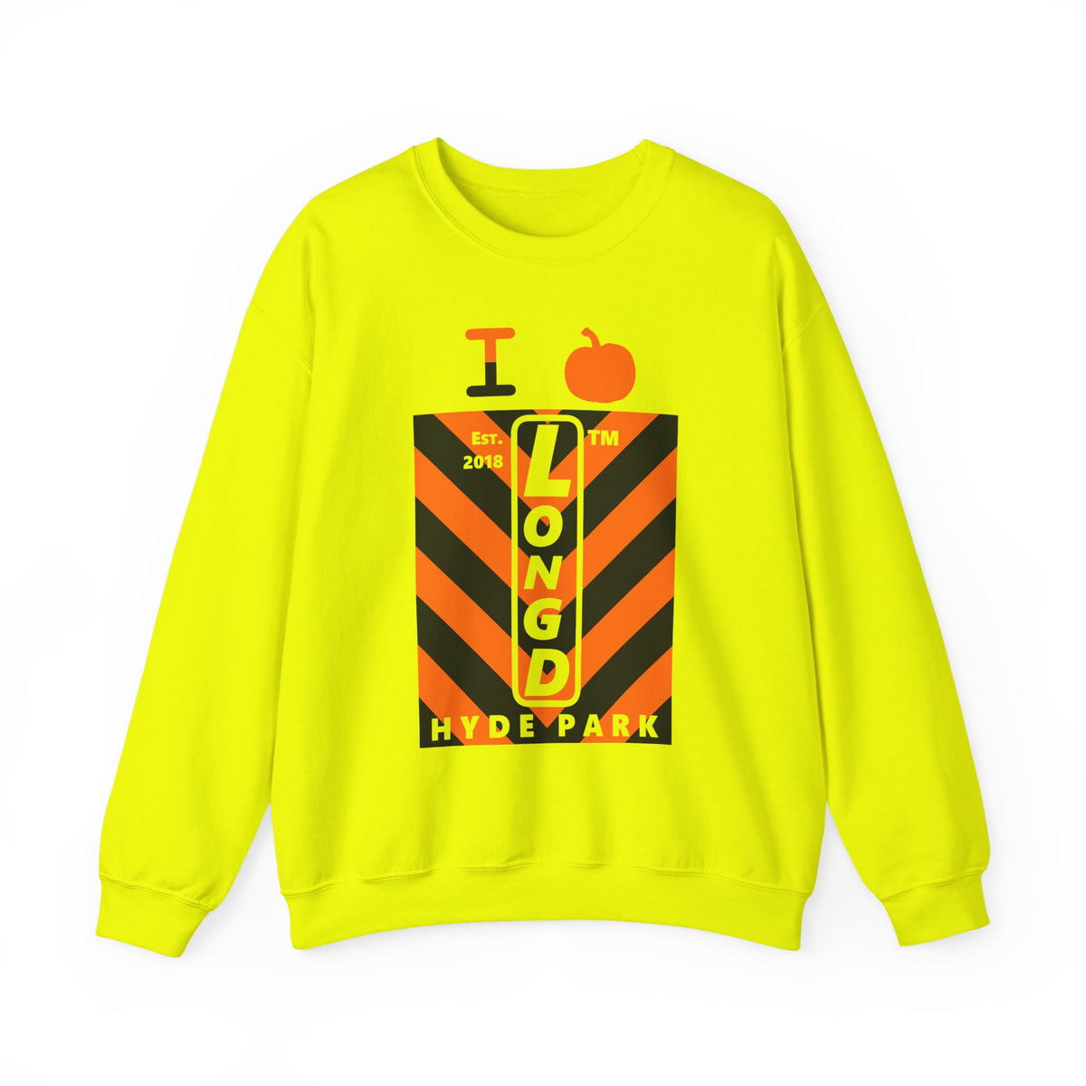 I pumpkin LongD Hyde Park negative upright downward chevron logo crewneck sweatshirt