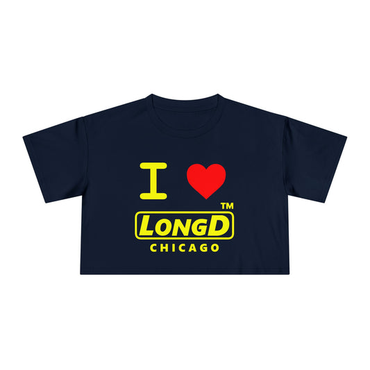 I Luv LongD Logo (Chicago positive alternate) Women's Crop Tee