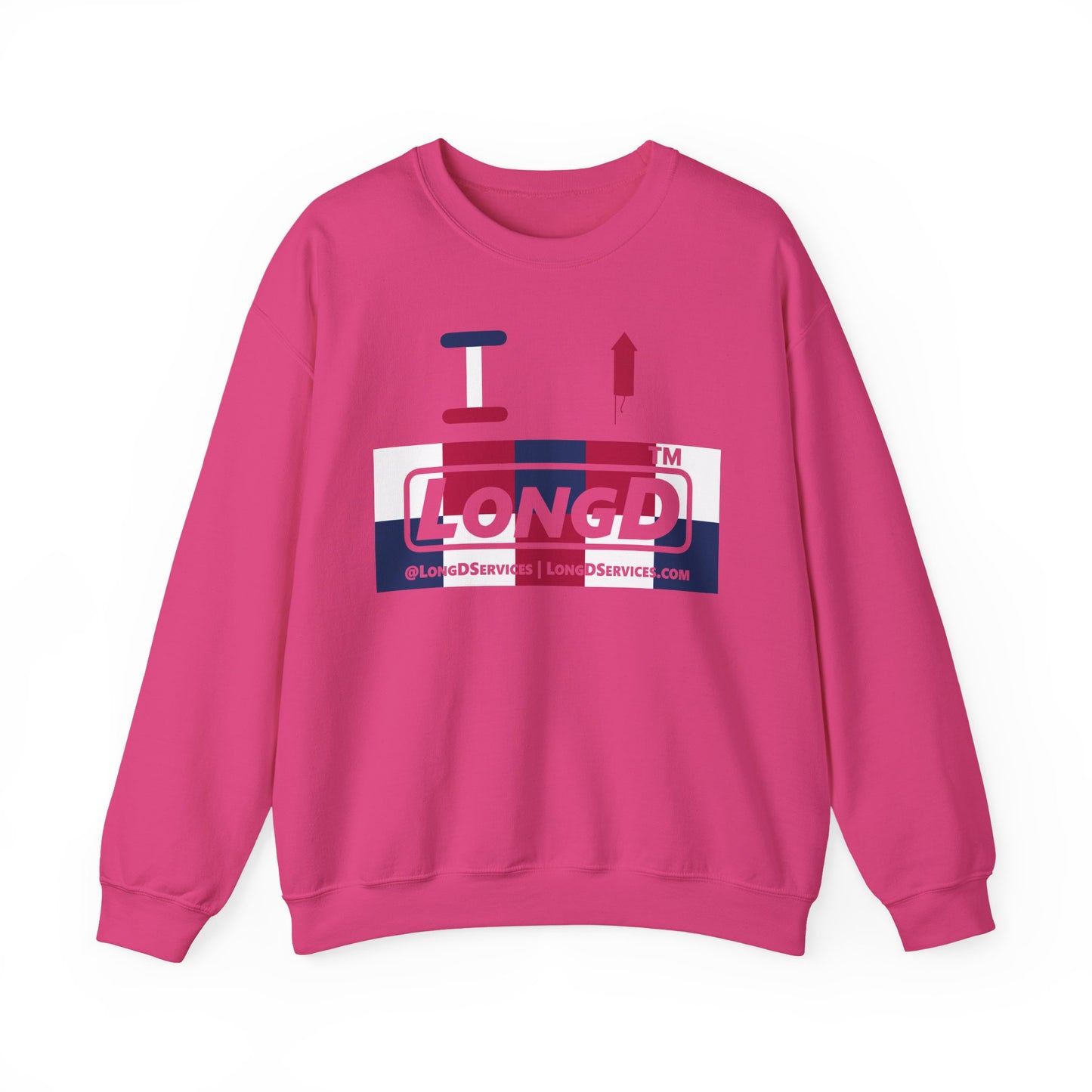 I firecracker LongD negative 2x5 tag-domain logo crewneck sweatshirt