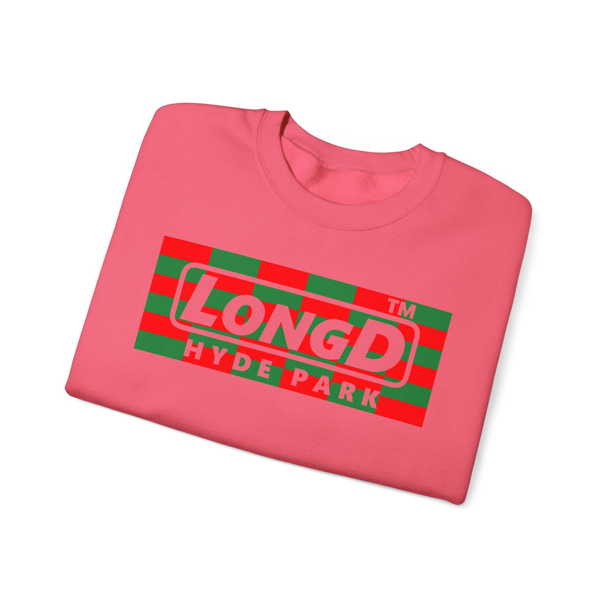 LongD Hyde Park negative tiled logo (Xmas colors) crewneck sweatshirt
