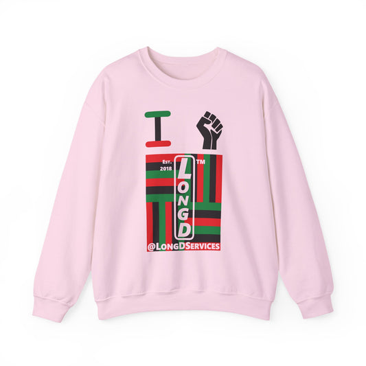 I Fist LongD negative windmill tag upright logo crewneck sweatshirt