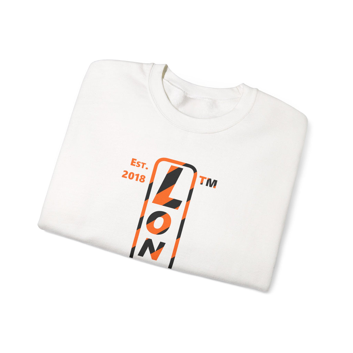 LongD Chicago positive upright pixel-weighted 12-striped 4-print logo (Halloween colors) crewneck sweatshirt