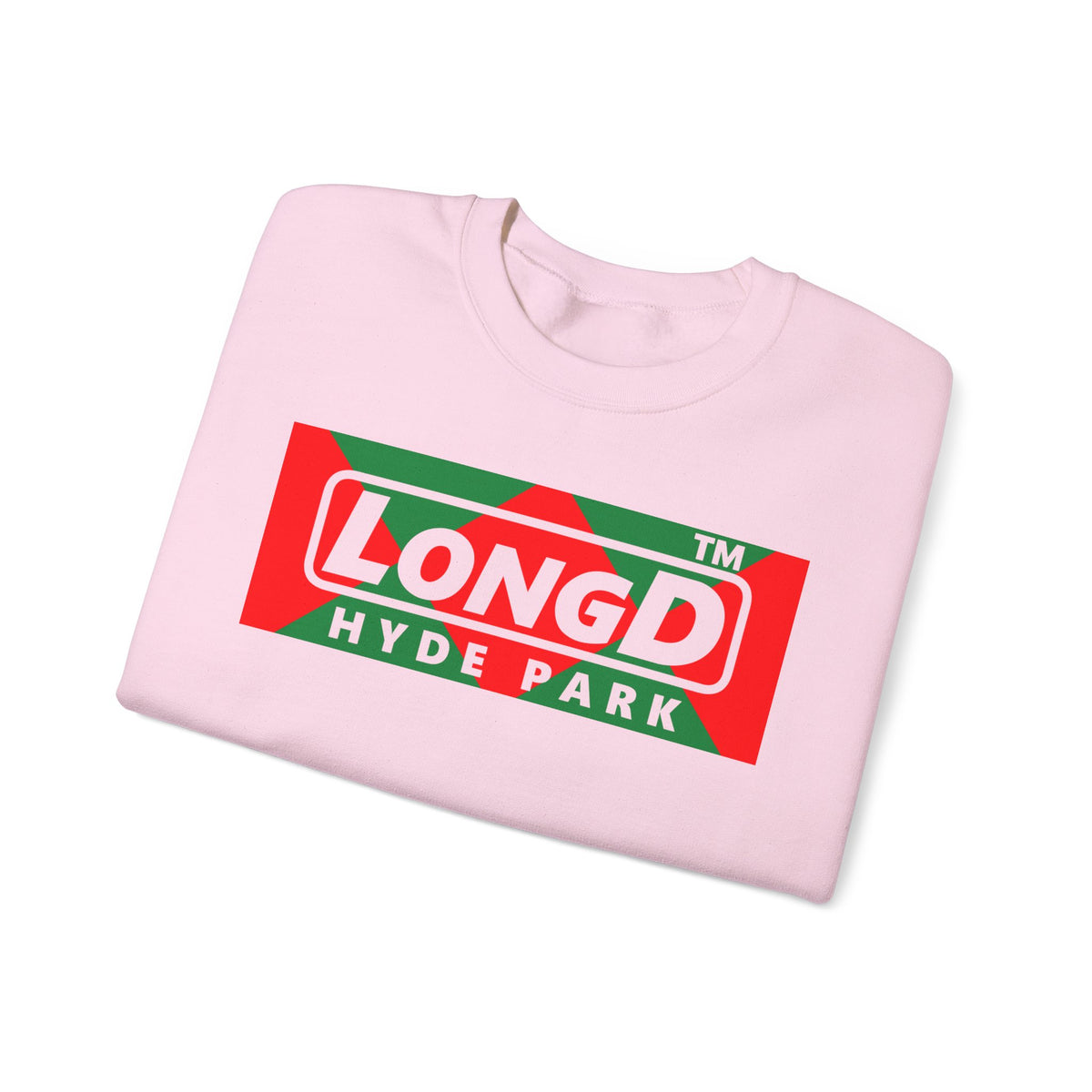 LongD Hyde Park negative big argyle logo (Xmas colors) crewneck sweatshirt