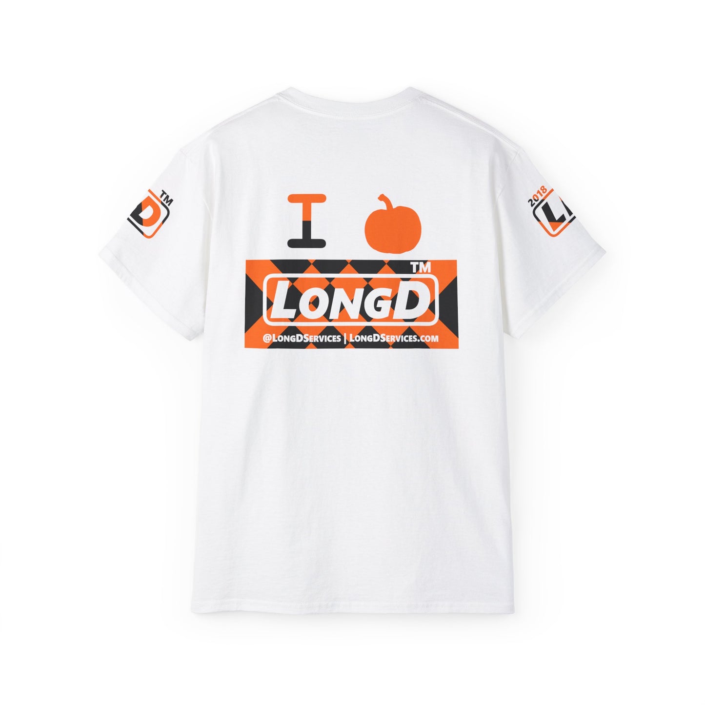 I pumpkin LongD Tag-domain negative stylized argyle 4-print logo cotton tee
