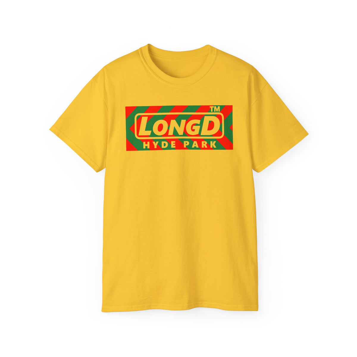 LongD Hyde Park negative leftward chevron logo (Xmas colors) cotton tee
