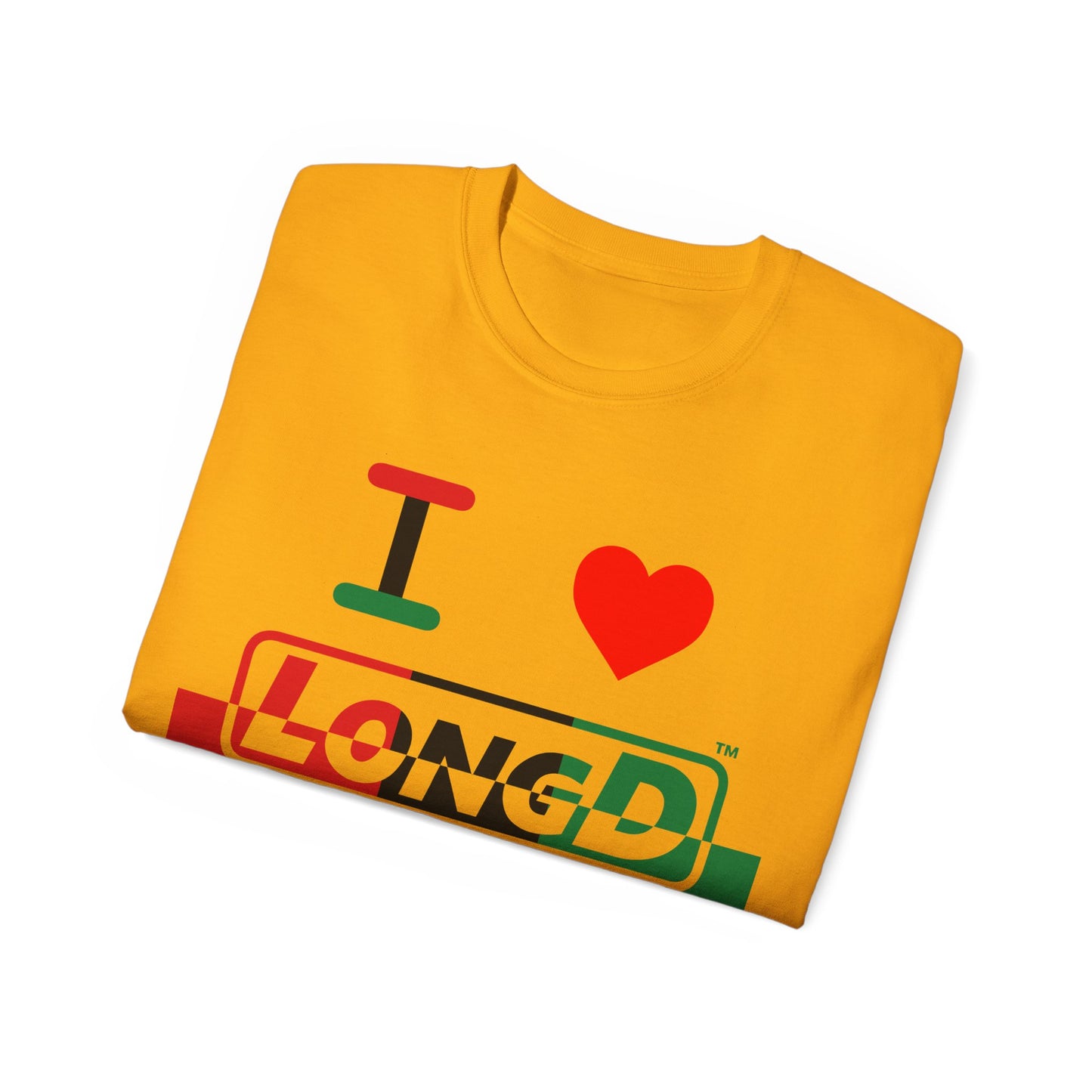 I Luv LongD® Logo Cotton Tee Juneteenth positive top negative bottom text