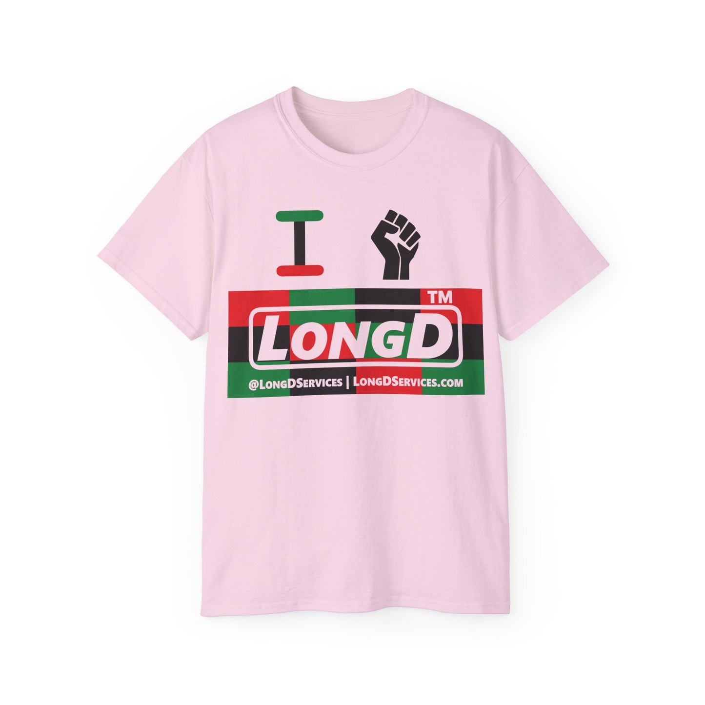 I fist LongD negative 3x4 tag-domain logo cotton tee