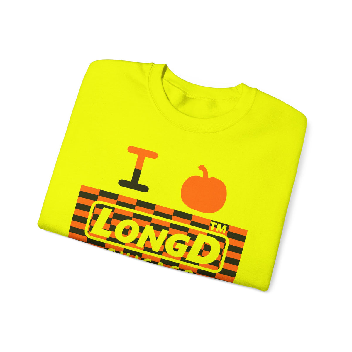 I pumpkin LongD Chicago negative tiled logo crewneck sweatshirt