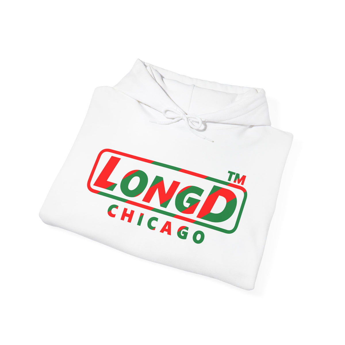 LongD Chicago positive pixel-weighted 6-striped logo (Xmas colors) hoodie