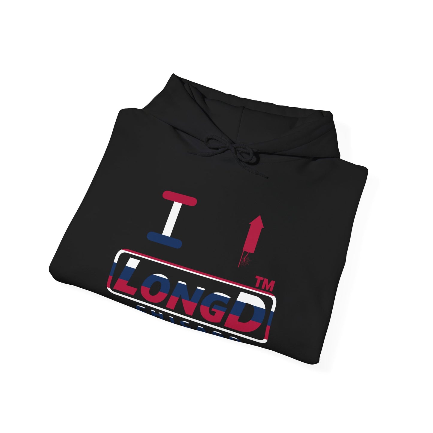 I firecracker LongD® positive horizontal 6-striped Chicago logo hoodie