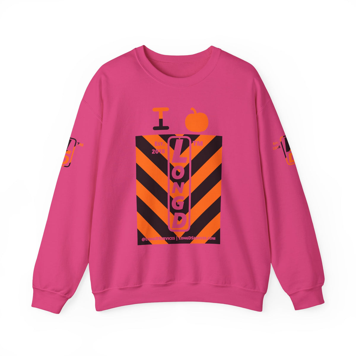 I pumpkin LongD Tag-domain negative upright downward chevron 4-print logo crewneck sweatshirt