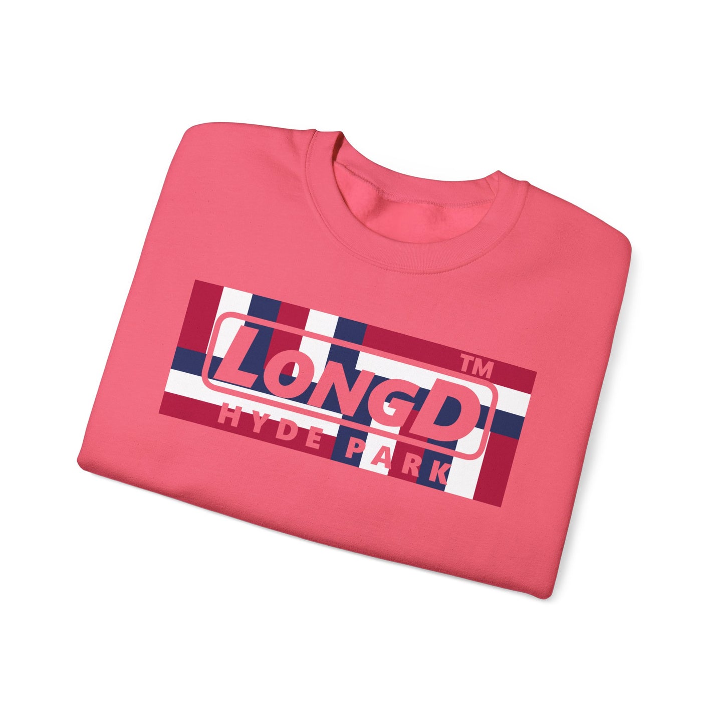 LongD negative modified windmill Hyde Park logo crewneck sweatshirt (patriotic colors)