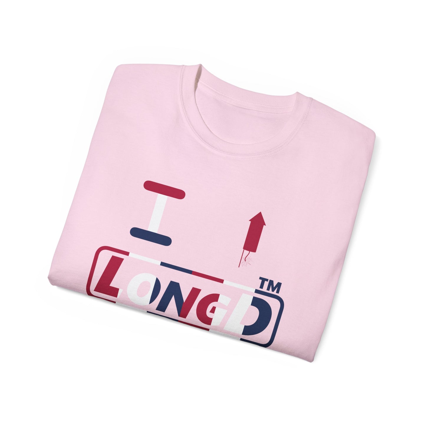 I firecracker LongD positive vertical 6-striped Hyde Park logo cotton tee