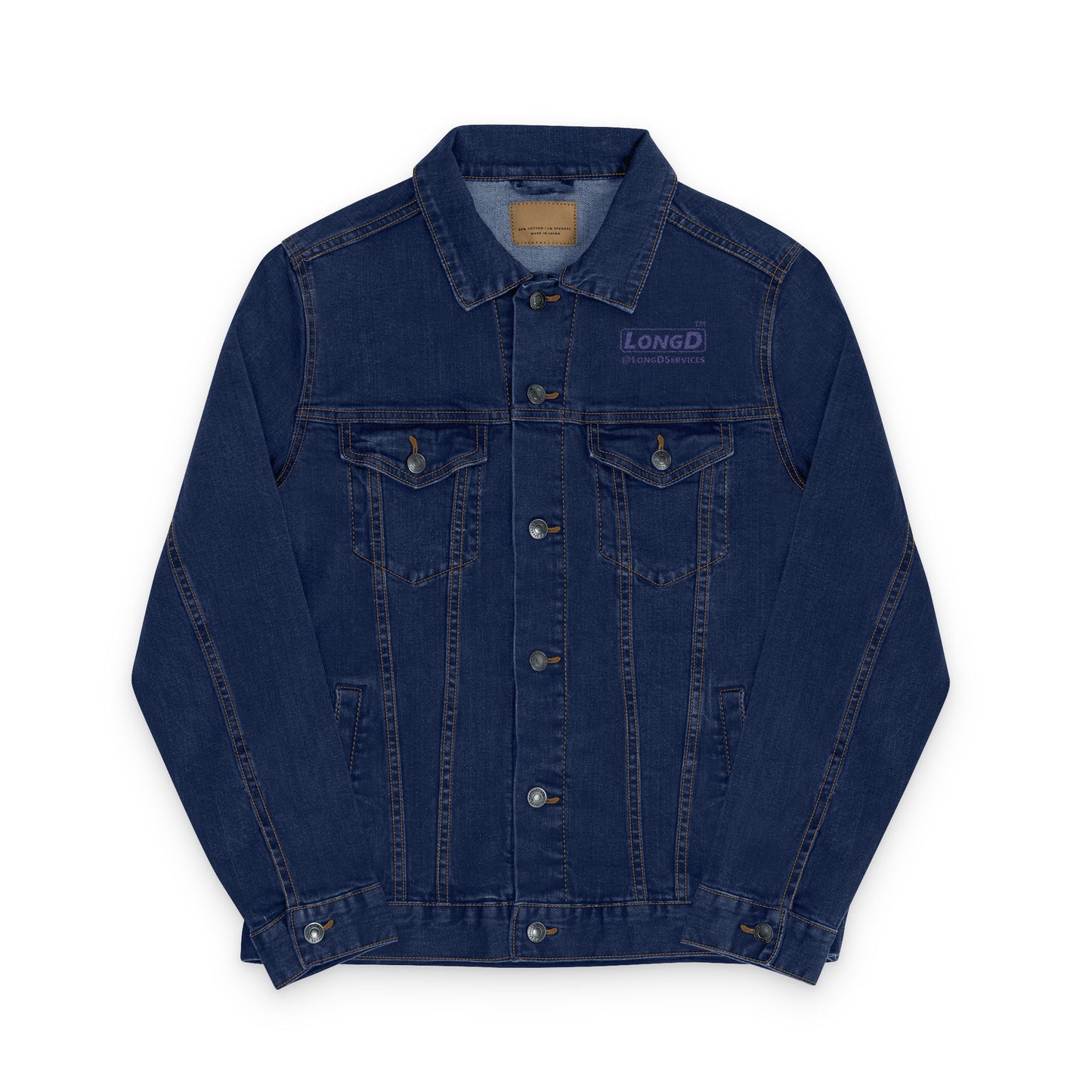 Embroidered Unisex Denim Jacket Official Basic Logo