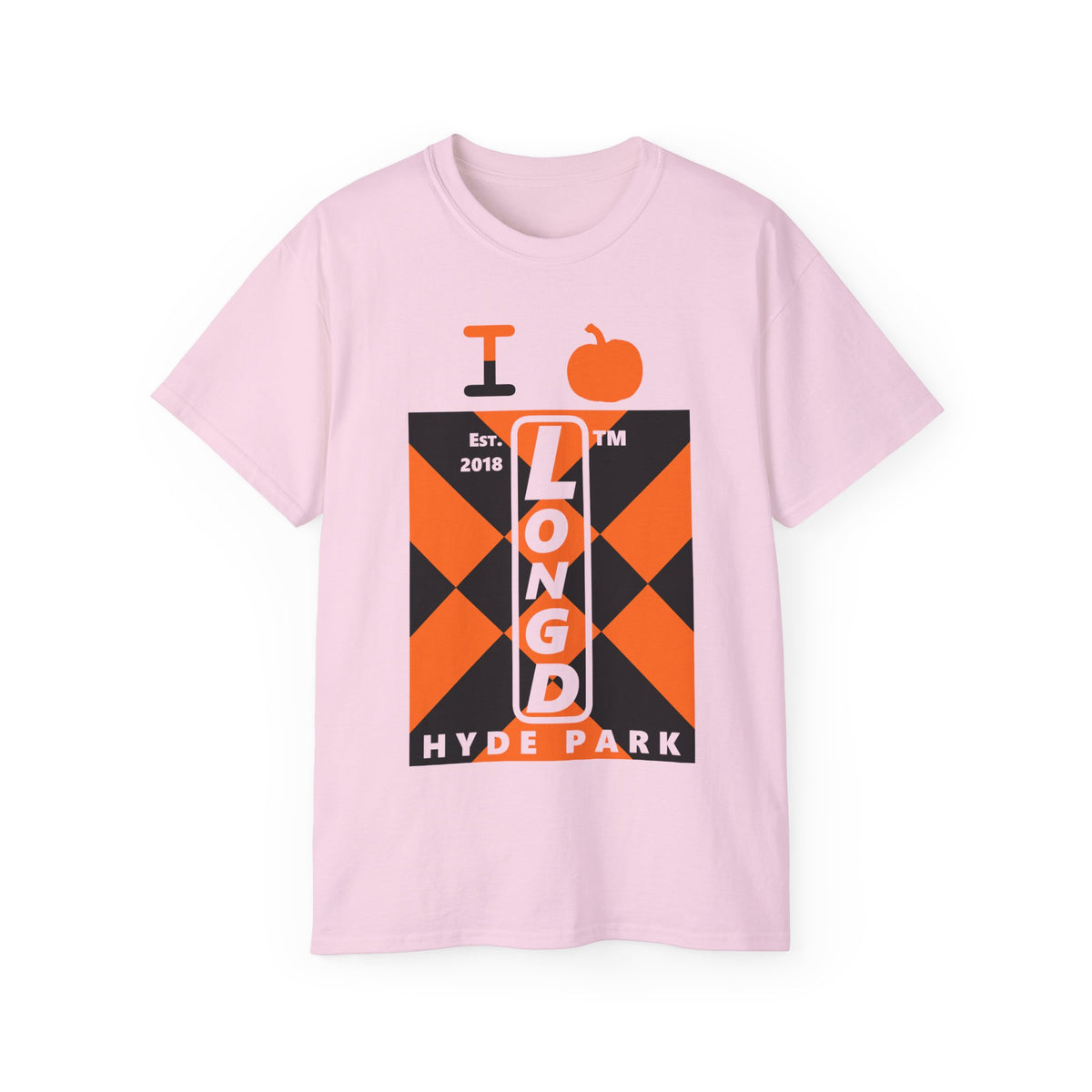 I pumpkin LongD Hyde Park negative upright mixed argyle logo cotton tee