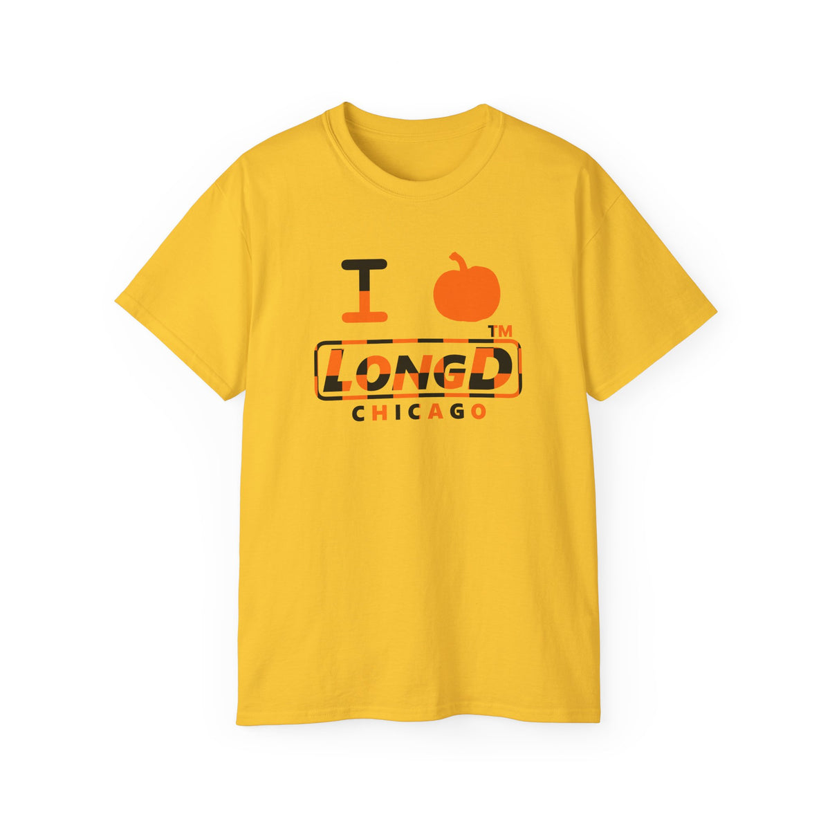 I pumpkin LongD Chicago positive checkered logo cotton tee