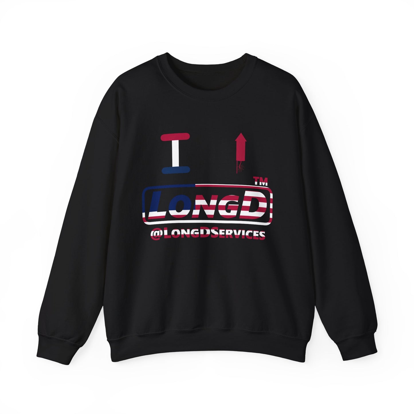 I firecracker LongD positive flag tag logo crewneck sweatshirt