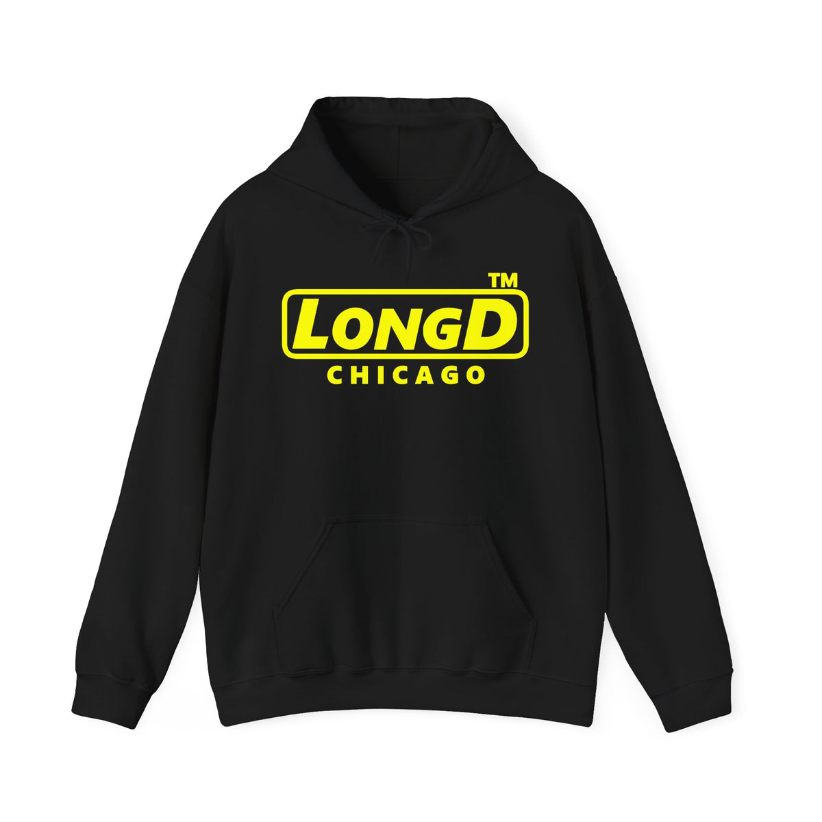 LongD Chicago positive alternate basic Yellow (FFFF00) logo hoodie