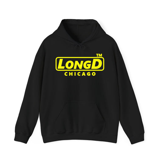 LongD Chicago positive alternate basic Yellow (FFFF00) logo hoodie