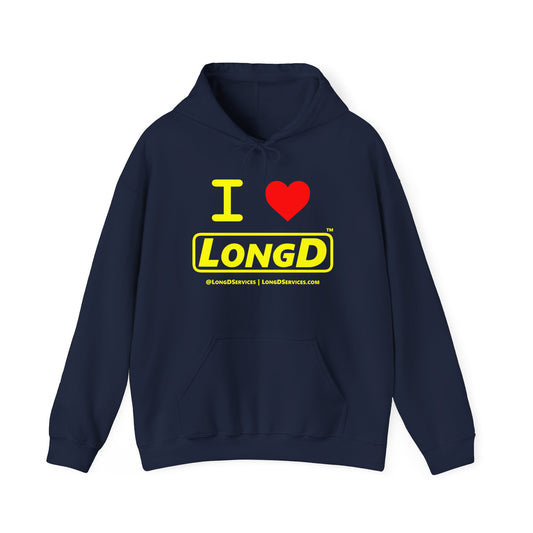 I Luv LongD® Logo Hoodie (yellow text)