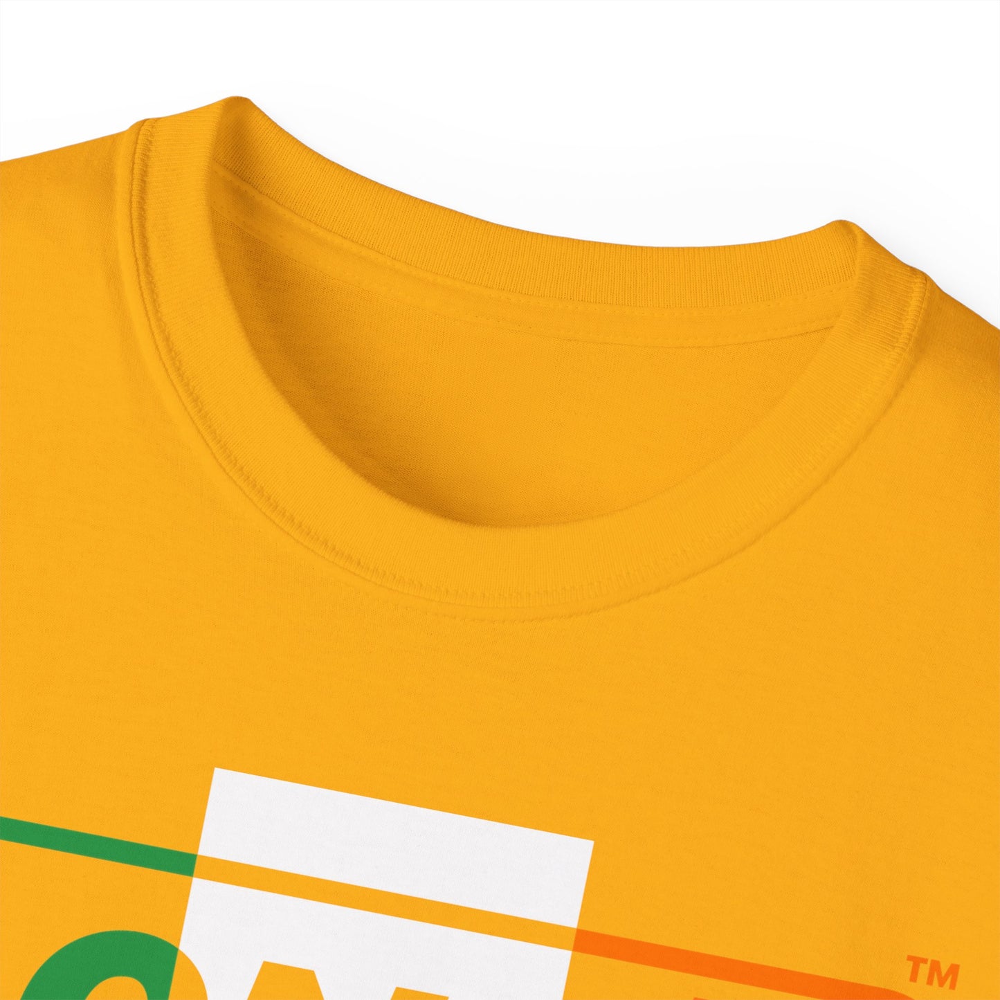 LongD® Logo Cotton Tee (St. Patrick's Day -Irish Green, White and Irish Orange thirds top-bottom outer positive-negative split)
