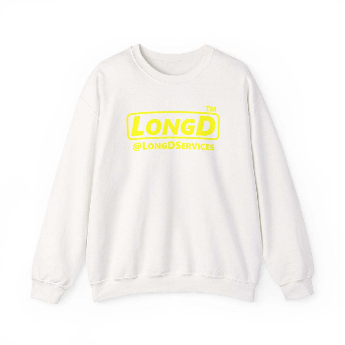 LongD Tag positive alternate basic Yellow (FFFF00) logo crewneck sweatshirt
