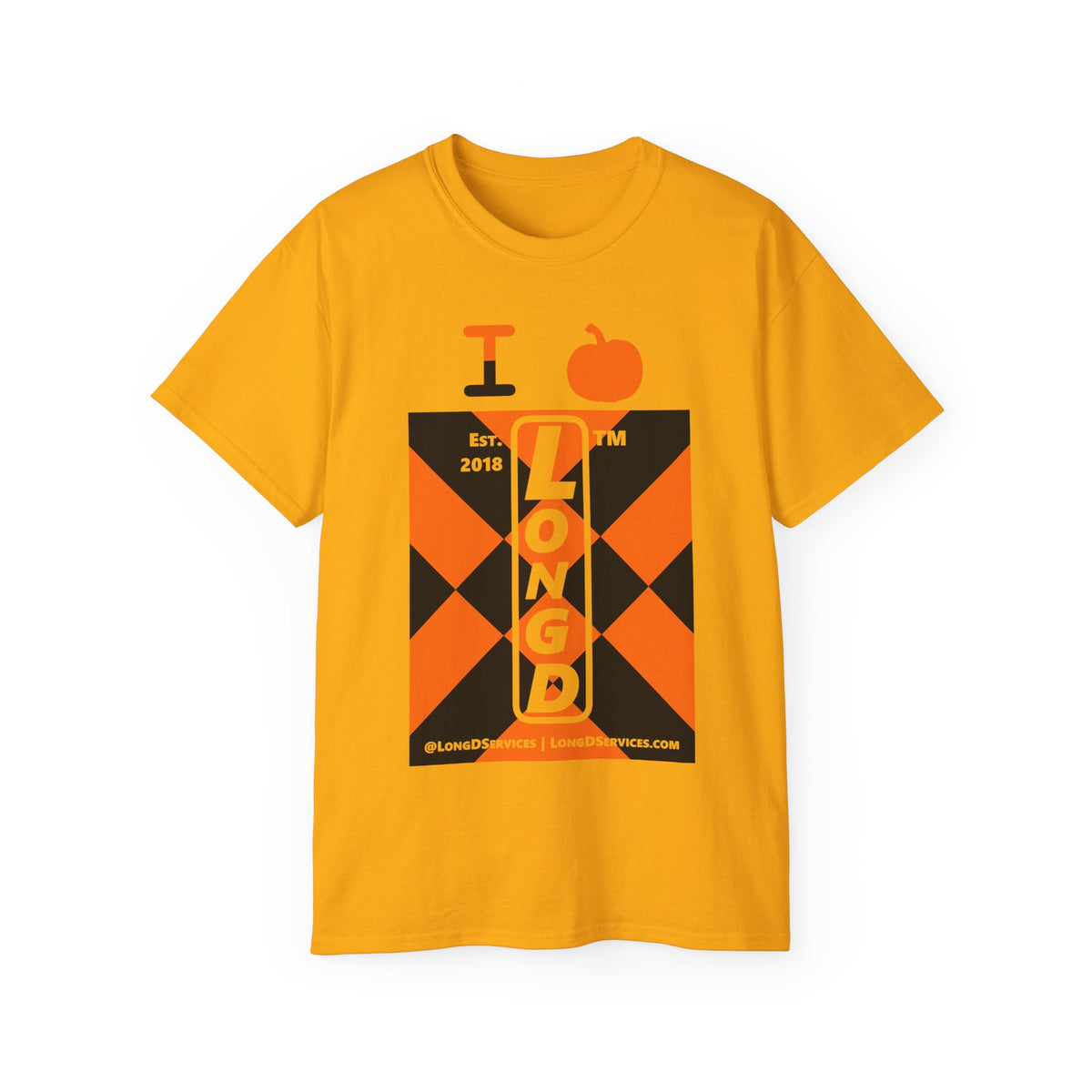 I pumpkin LongD Tag-domain negative upright mixed argyle logo cotton tee