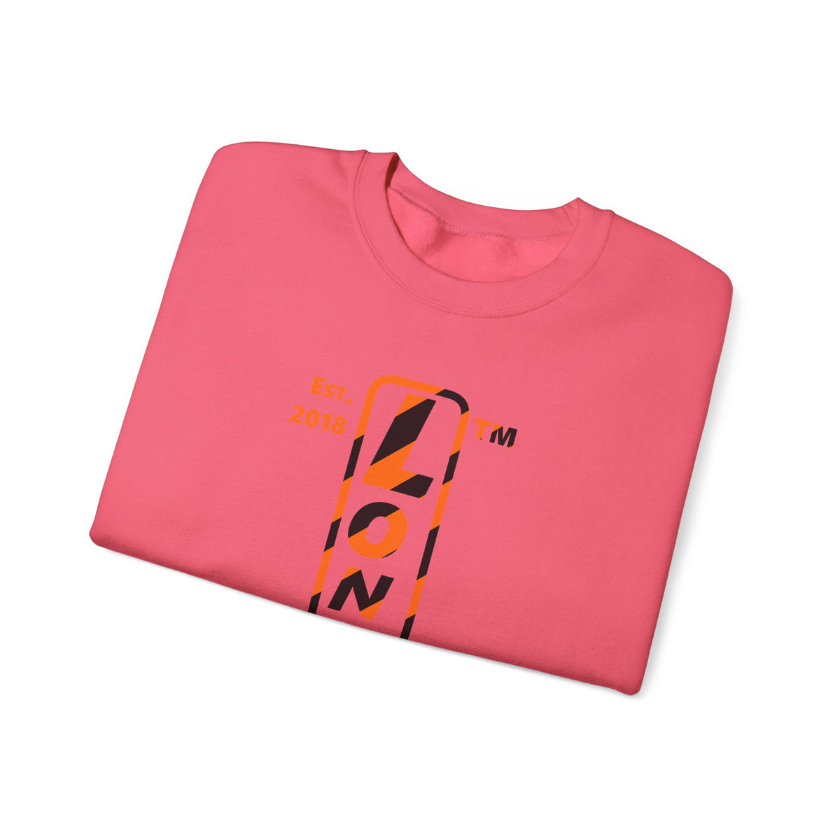 LongD Hyde Park positive upright pixel-weighted 12-striped 4-print logo (Halloween colors) crewneck sweatshirt