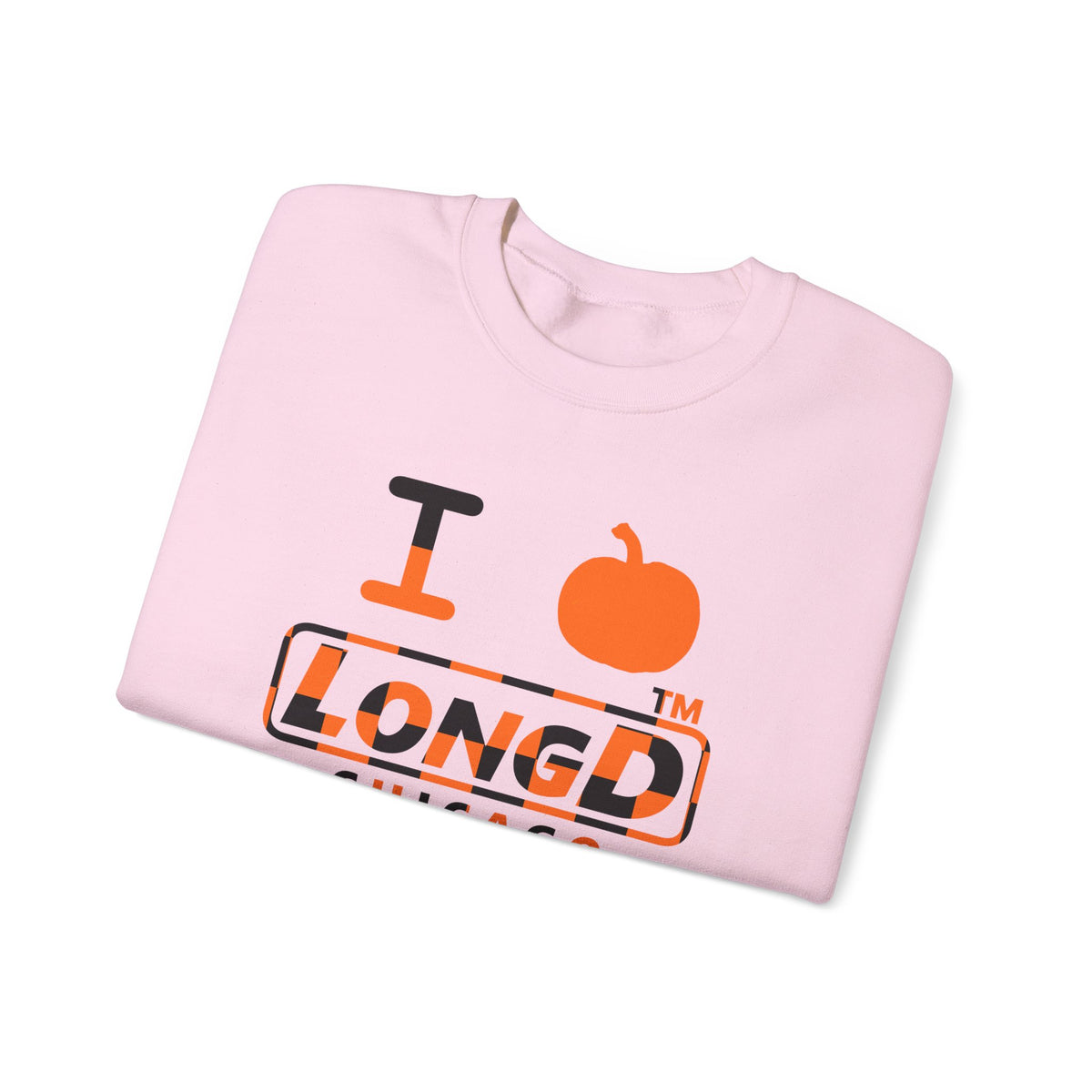 I pumpkin LongD Chicago positive checkered logo crewneck sweatshirt