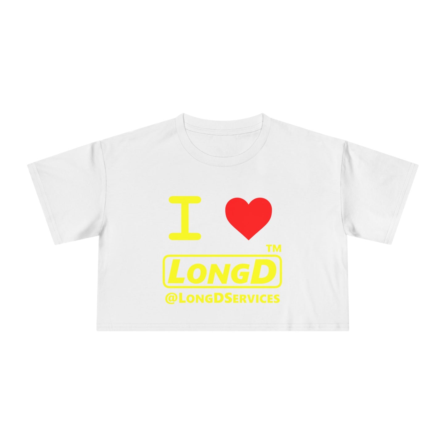 I Luv LongD Logo (Tag only positive alternate) Women's Crop Tee
