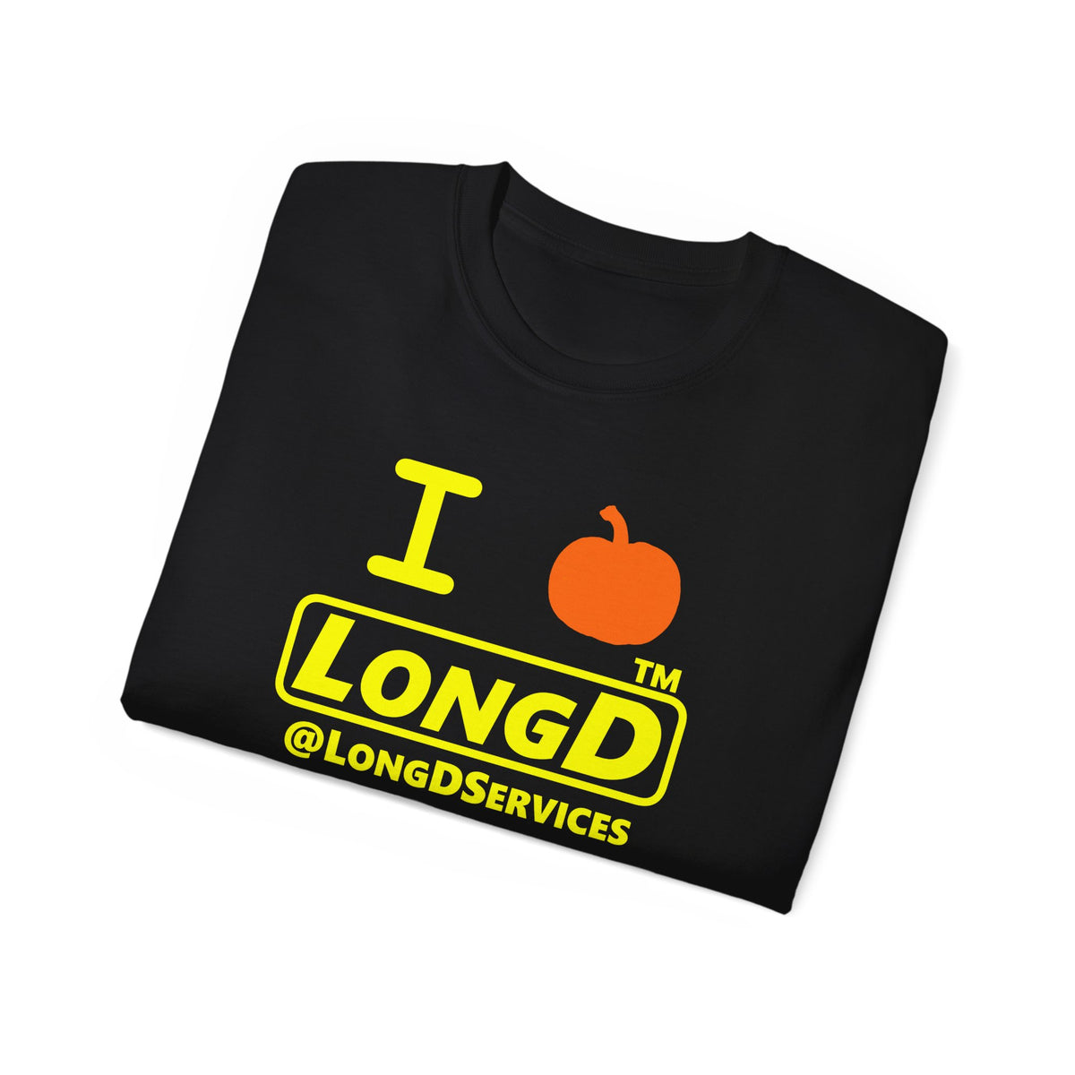 I pumpkin LongD Tag positive alternate basic Yellow (FFFF00) logo cotton tee