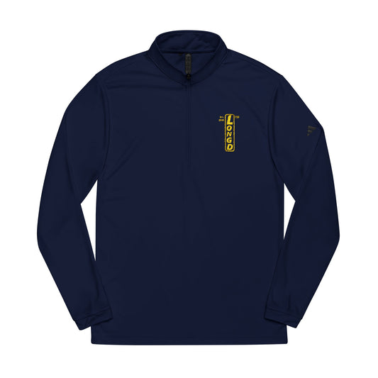 Embroidered adidas® Quarter-Zip pullover official reverse basic logo upright
